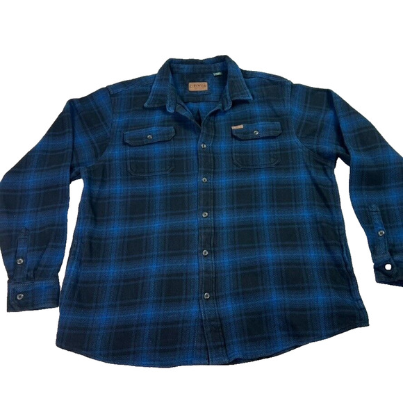 Orvis Shirt Jacket Mens XXL Plaid Heavyweight Flannel Adult Hand Pockets - Picture 1 of 10